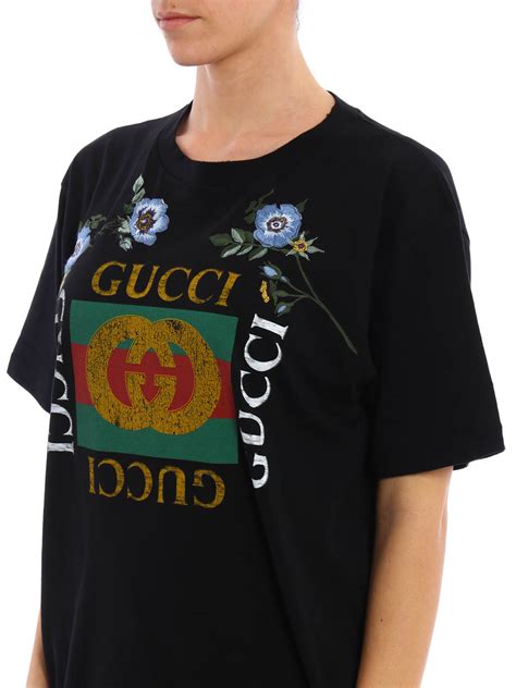 Gucci floral embroidered t shirt